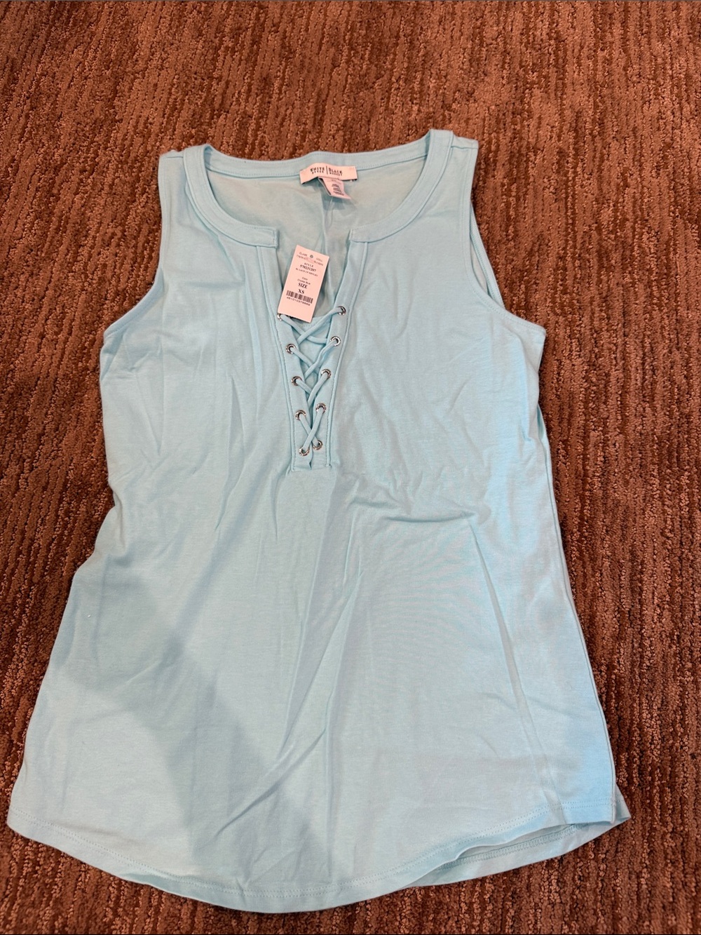 Sweet Rain Lace-Up Tank Top - Pale Blue